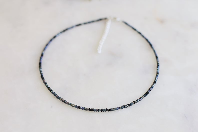 Midnight Seed Beaded Choker Necklace image 4