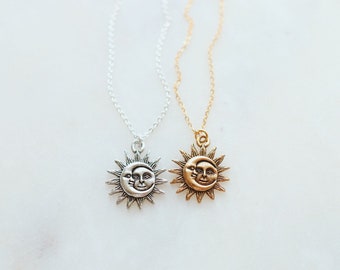 Dainty Sun & Moon Necklace