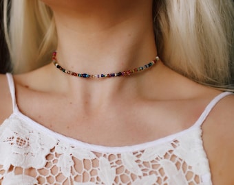 Boheme Multi Beaded Choker / one of a kind necklace / bohemian style choker / beaded necklaces / unique jewelry