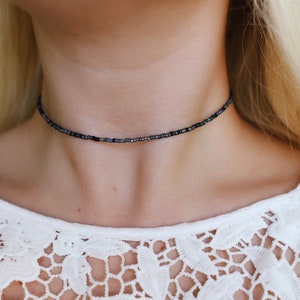 Midnight Seed Beaded Choker Necklace image 2