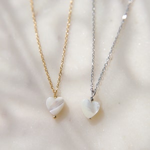 Perlmutt Herz Kette Choker Halskette