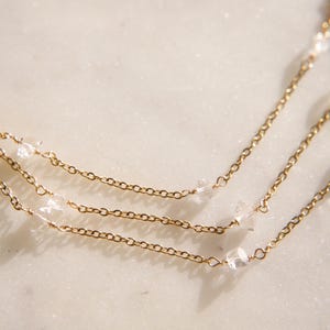 Herkimer Diamond Gold Chain Choker Necklace
