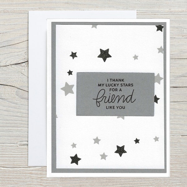 Thank my lucky stars for a friend like you blank greeting card