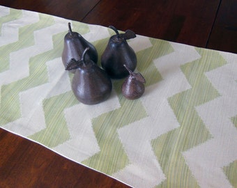 Lime Chevron Jacquard Table Runner 18" x 82"
