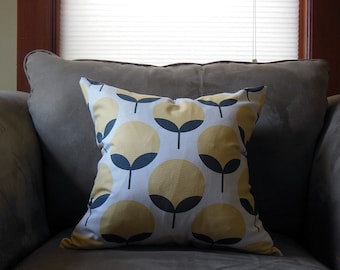 18" x 18"  Pillow Cover for Outdoor and Indoor - Saffron and Charcoal