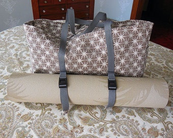 Yoga Tote - Star Patter on Dark Gray