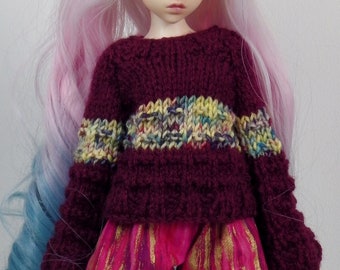 BJD Minifee knitted burgundy jumper