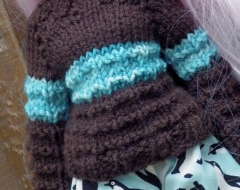 BJD Minifee knitted brown/blue jumper