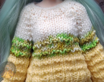BJD 1/4 Slim MSD knitted yellow/green jumper
