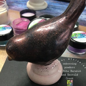 Dragons Egg, embosssing Powder, Rita Barakat, Emerald Creek, stamping, mixed media