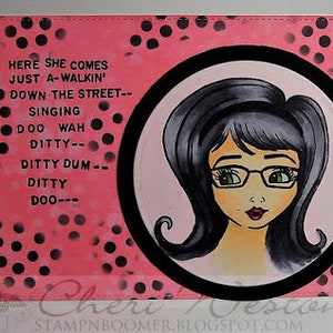 Face stamp, Sassy Sue, cartoon stamp, stationary, card making, artjournal , planners image 3