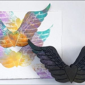 Rita Barakat, heart wing stamp, ArtFoamies, stamp, foam stamp , heart stamps, wing stamps image 1