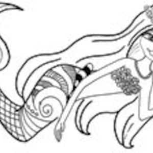 Floral Mermaid stamp, under the sea, fish, ocean, image 2