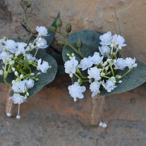 Grooms Boutonniere, Wedding Boutonniere, Mens Boutonniere, Thistle Boutonniere, Rose Boutonniere image 1