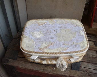 Wedding Card Suitcase, Vintage Suitcase, Bridal Party Panty Suitcase, Shabby Chique suit case, Vintage Suit Case, Wedding Suit Case