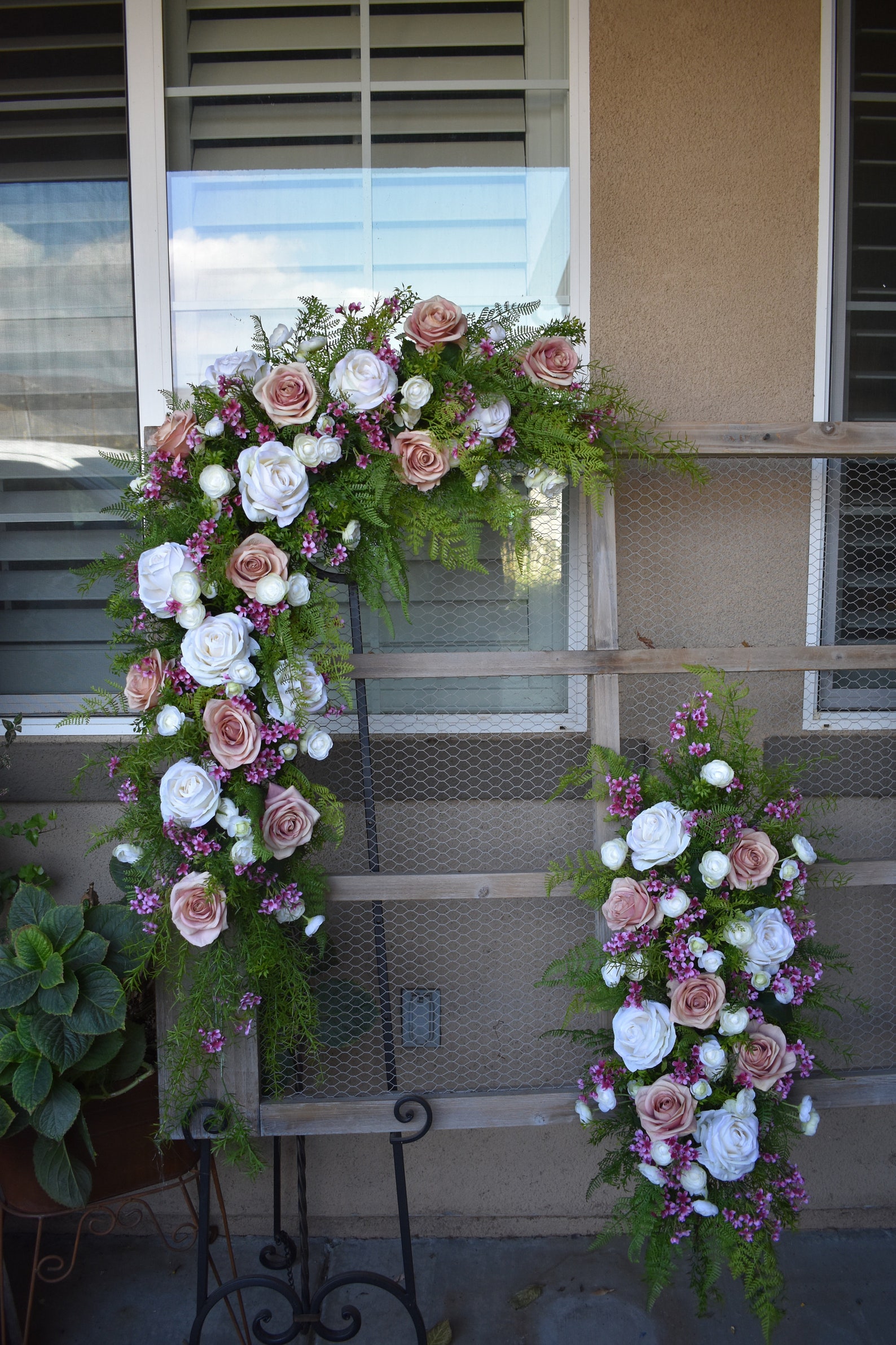 Wedding Arch silk flower arch faux flower arch chuppah Etsy