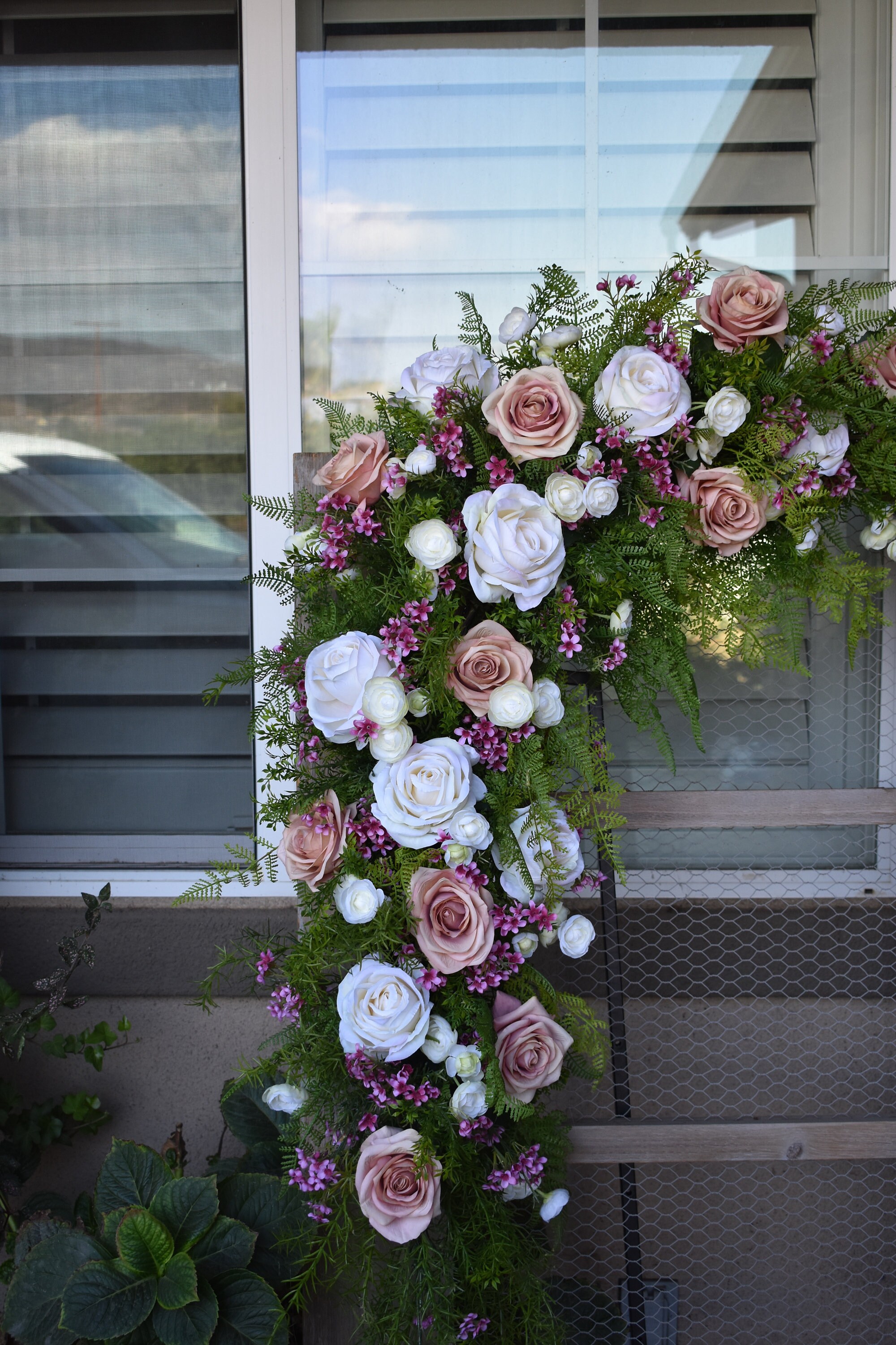 Wedding Arch silk flower arch faux flower arch chuppah Etsy