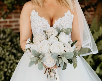 Bridal Bouquet, Silk Roses, Wedding Bouquet,Brides Bouquet,Bridesmaid Bouquets,Boho Bouquets, Boho Bride, Garden Fresh Bouquet