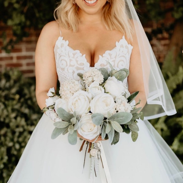 Bridal Bouquet, Silk Roses, Wedding Bouquet,Brides Bouquet,Bridesmaid Bouquets,Boho Bouquets, Boho Bride, Garden Fresh Bouquet