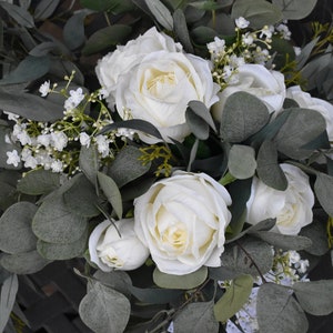 Silk Wedding Bouquet,Boho Bouquet, Rose Bouquet, Garden fresh Bouquet, Brides Bouquet, Wedding Bouquet, Bride Maid Bouquet