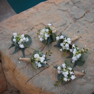 Grooms Boutonniere, Wedding Boutonniere, Mens Boutonniere, Thistle Boutonniere, Rose Boutonniere image 4