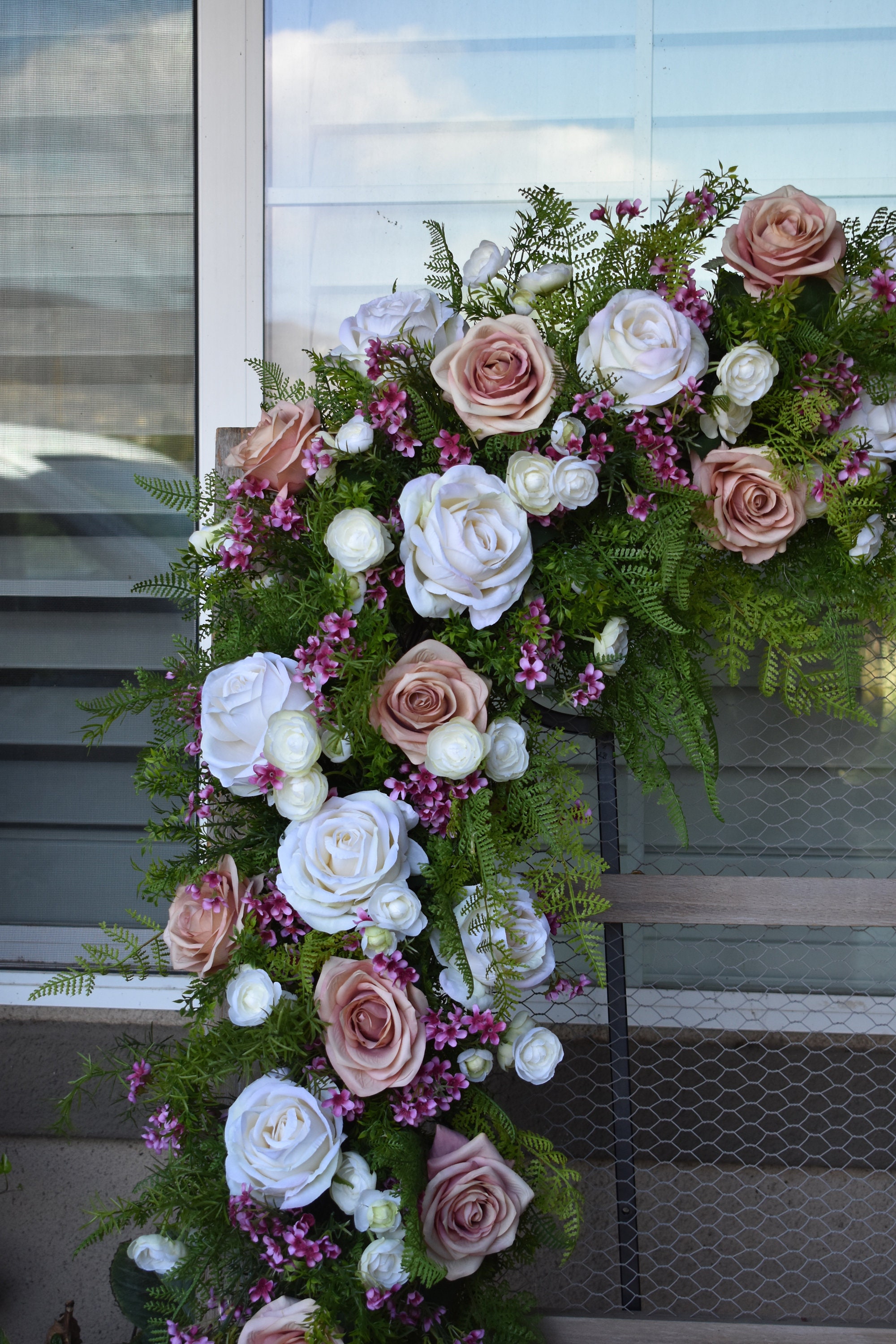 Wedding Arch silk flower arch faux flower arch chuppah Etsy