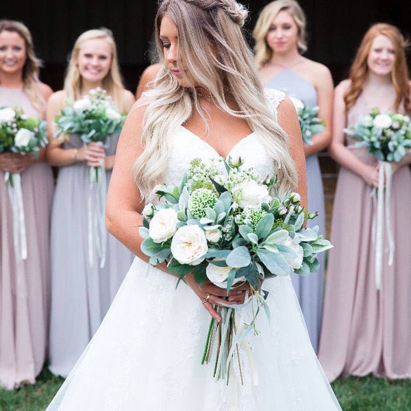 READY TO SHIP, Silk Wedding Bouquet, Brides Bouquet, Wedding Bouquet, Bridesmaid Bouquets, Boho Boquets, Boho Bride, Garden Fresh Bouquet
