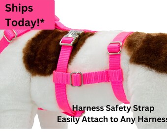 Dog Harness Escape Proof Safety Strap / No Back Out / No Escape / Cat Harness / Attach to any dog harness