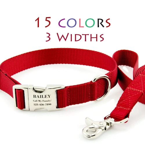 Personalized Dog Collar and Leash Set / Custom Dog Collar / Etsy