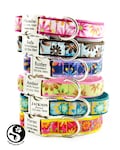 Flower Power Personalized Dog Collar, adjustable,  with Custom Laser Engraved Pet ID, Perfect for Large Dog, Small Dog, Girl Dog product logo