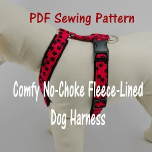 Dog Harness – no-choke and fleece-lined -- PDF Sewing Pattern