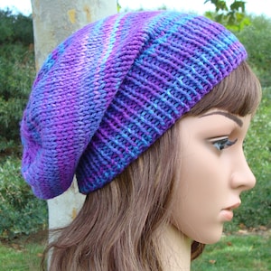 DIY - Knitting PATTERN #27: 2 Way Slouchy Knit Hat Can be worn 2 deferent ways, Knit slouchy Pattern - PDF Digital Pattern