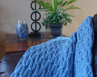DIY- Knitting PATTERN #16: Adult Size Knit Blanket Pattern, Knit Throw Blanket Pattern, Knit Afghan Pattern - PDF Digital Pattern