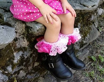 DIY- Knitting PATTERN #124  Children’s Knit Ruffled Top Boot Cuff Pattern, This knit pattern includes 4 Sizes, Instant Download PDF Pattern