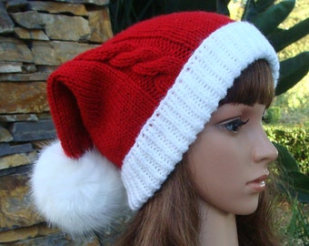 DIY- Strick-MUSTER #143: Big Bang Theory Penny's Christmas (Look-a-like) Double Tailed Zopfmuster Weihnachtsmütze Muster - Digitale Anleitung