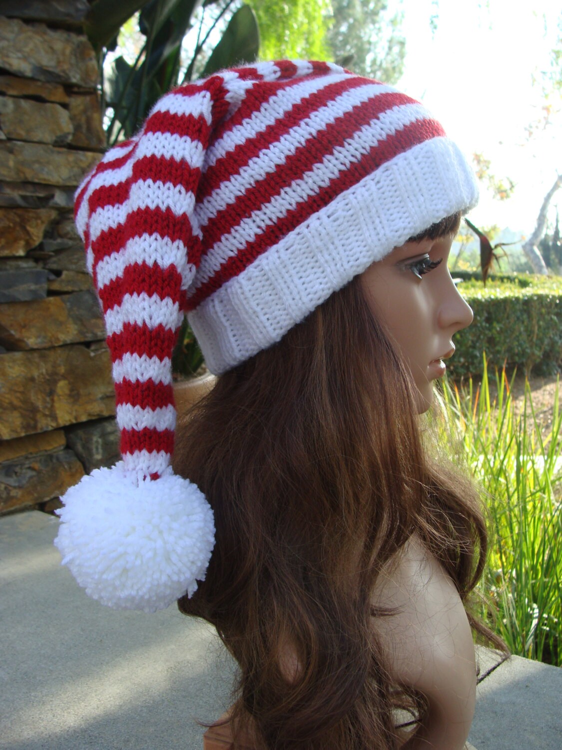 Double Pom-Pom Santa Slouchy Hat pattern by Mary Legere