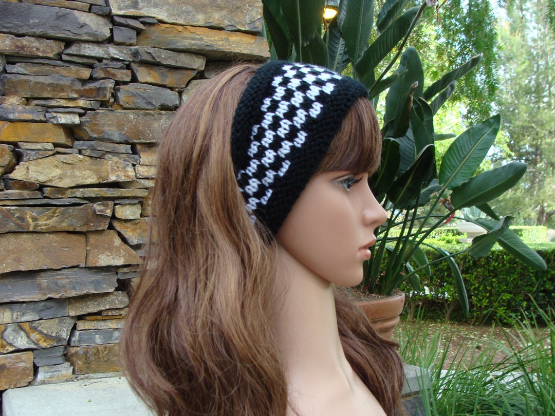 DIY Knitting PATTERN 121 Checkerboard Headband Pattern , Knit Hairband