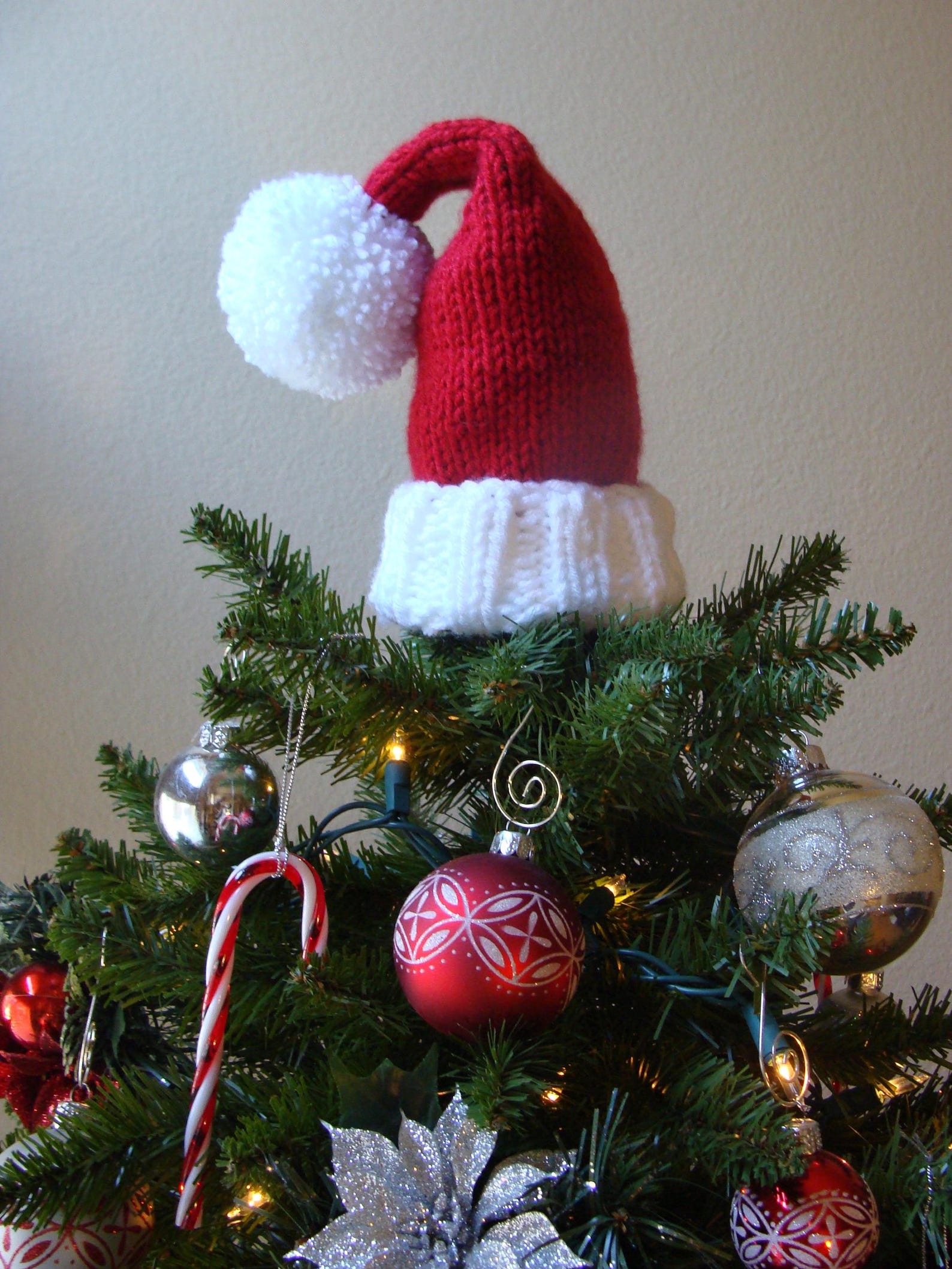 DIY Knitting PATTERN 199 Santa Hat Tree Topper Pattern Etsy