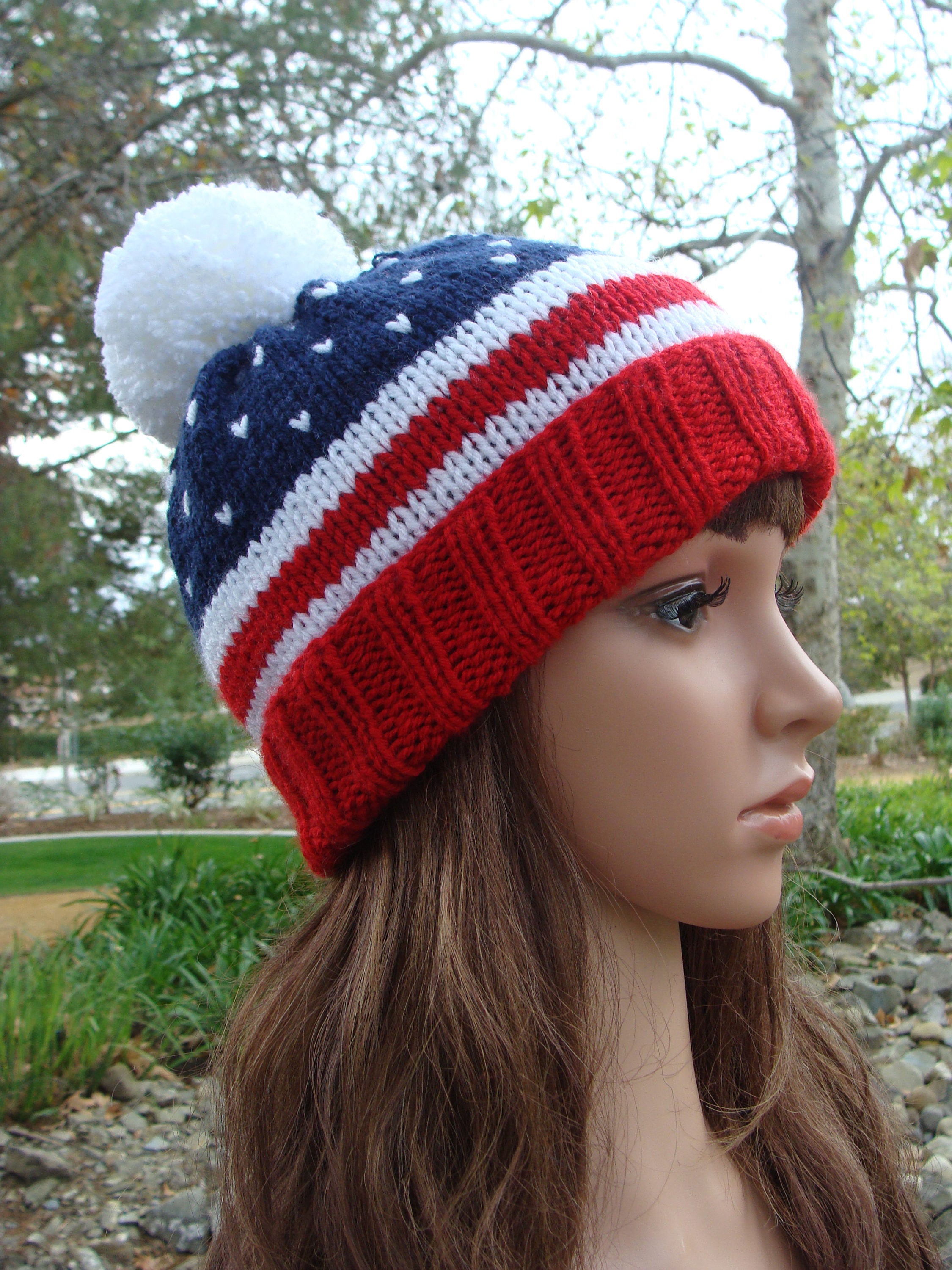 Double Pom-Pom Santa Slouchy Hat pattern by Mary Legere