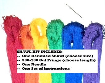 Pow Wow Shawl Making Kit: Pre-Cut Fringe, Marked Hem
