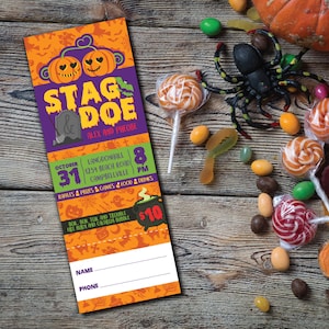 Halloween Stag and Doe Ticket // Halloween Jack and Jill Ticket