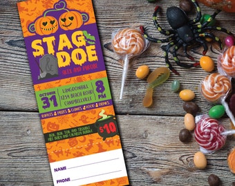 Halloween Stag and Doe Ticket // Halloween Jack and Jill Ticket