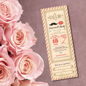 Moustache and Lips Stag & Doe Tickets // Mustache and Lips Jack and Jill Ticket