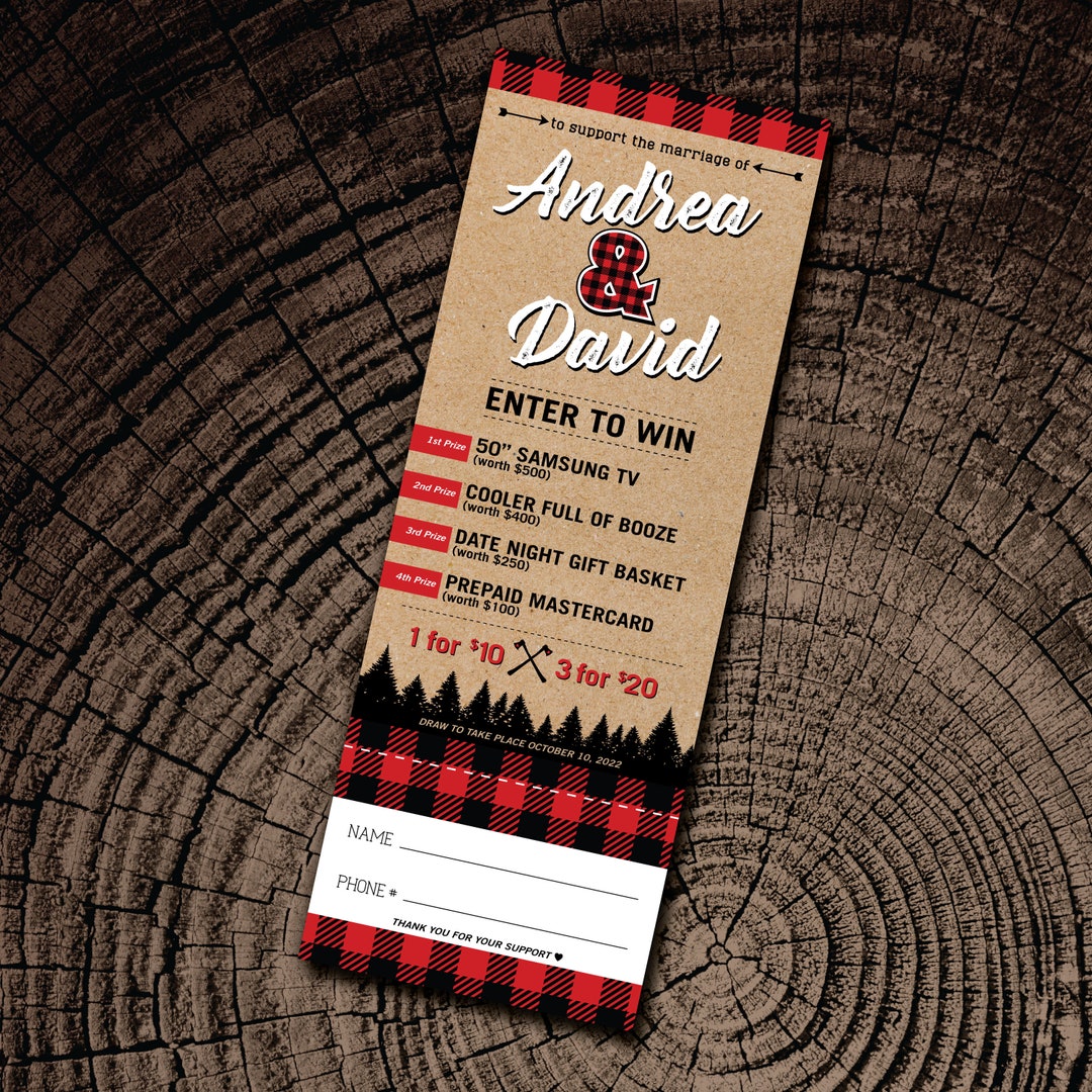Lumberjack Raffle Ticket // Wedding Raffle Ticket - Etsy