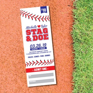 Baseball-Junggesellen- und Doe-Tickets // Baseball-Jack-and-Jill-Ticket
