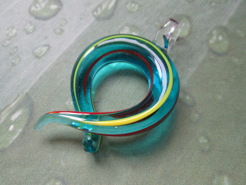 Hippie Beach Jewelry Boho Swirl Pendant Retro Macrame Custom Hemp Necklace with Blue Glass Swirl Pendant Hemp Necklace Hemp Jewelry