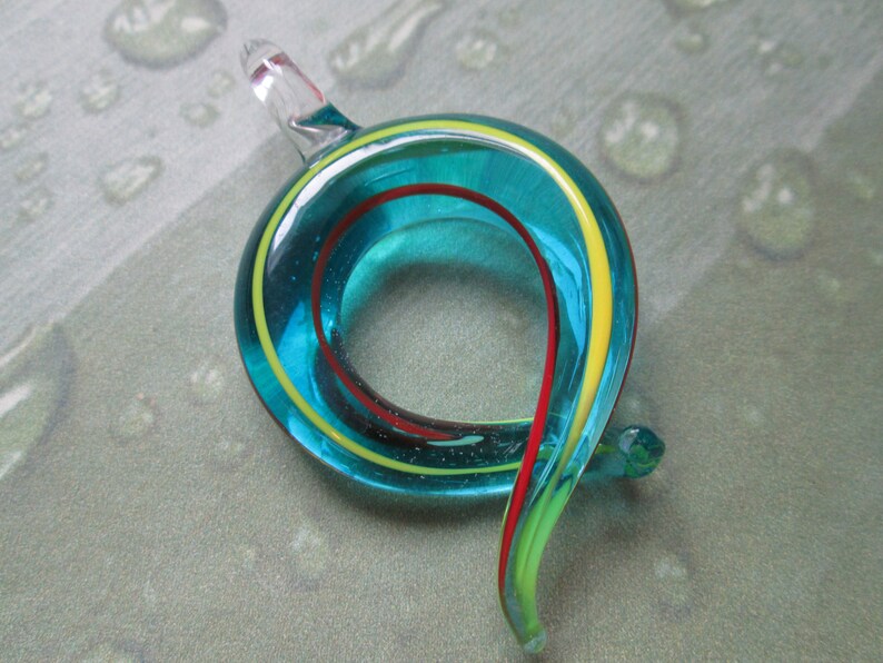 Hippie Beach Jewelry Boho Swirl Pendant Retro Macrame Custom Hemp Necklace with Blue Glass Swirl Pendant Hemp Necklace Hemp Jewelry