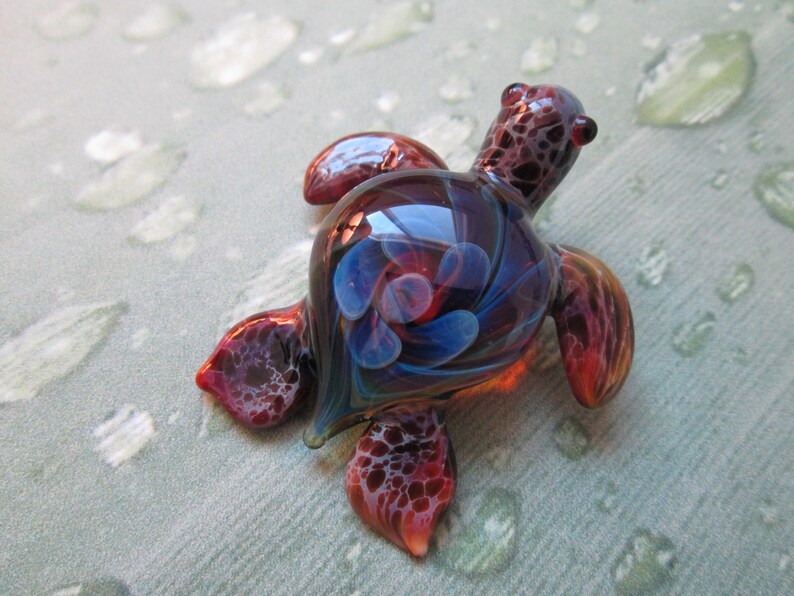 Hippie Bohemian Hemp Necklace Beach Jewelry Retro Trippy Glass Turtle Pendant Sea Turtle Glass Pendant Hemp Jewelry