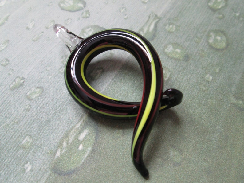 Custom Hemp Necklace with Black Glass Swirl Pendant Hippie Hemp Jewelry Layering Hemp Necklace Beach Swirl Pendant Boho Retro