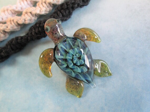 hand blown glass turtle
